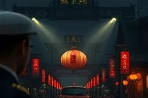 呱呱视频社区首页主推横幅：夜色天台上亮起的放映光幕